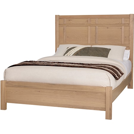 Casual California King Architectural Panel Bed with Low-Profile Footboard
