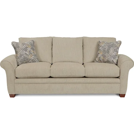 Transitional Sofa with Sock Arms