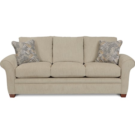 Transitional Sofa with Sock Arms