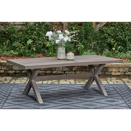 Rect. Outdoor Dining Table w/ Umbrella Opt