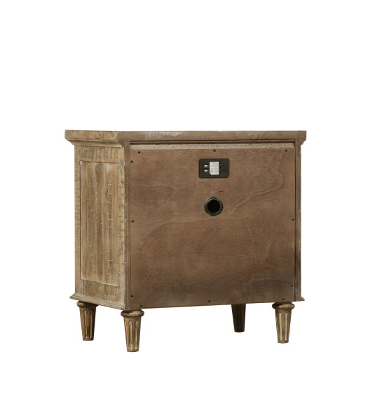 2-Drawer Nightstand W/Power Outlet Sandstone