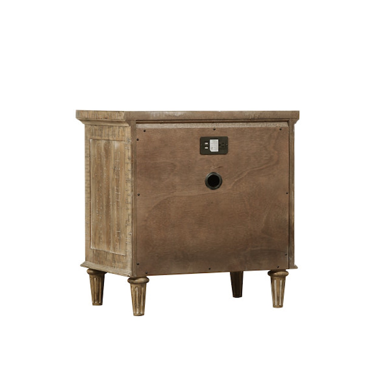 Emerald Interlude 2-Drawer Nightstand W/Power Outlet Sandstone