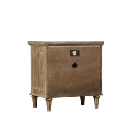 2-Drawer Nightstand W/Power Outlet Sandstone