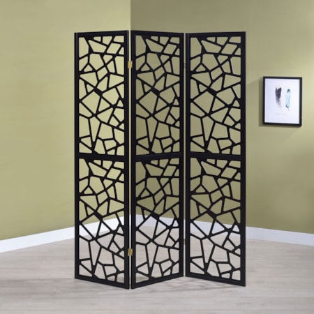 3-Panel Room Divider Folding Screen Open