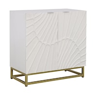 Glam Two Door Cabinet with Serpentine Pattern