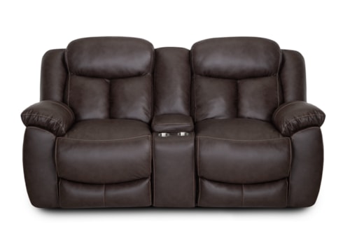 Casual Manual Reclining Console Loveseat with Cupholders