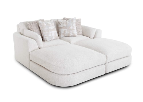 Contemporary 4-Piece Sectional Chaise Sofa with Pillows