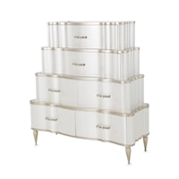 Transitional 6-Drawer Tiered Chest with Velvet-lined Drawers