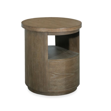 1-Drawer Round End Table