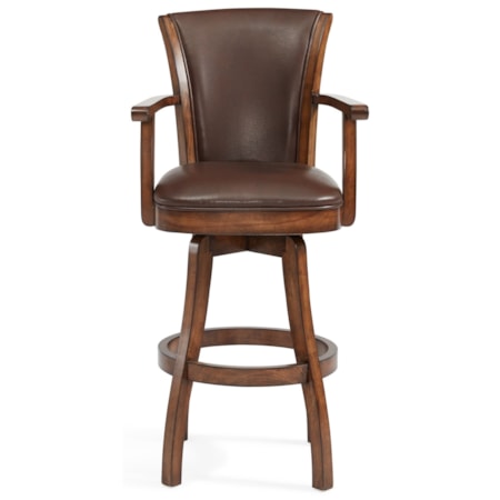 30&quot; Bar Height Swivel Wood Barstool