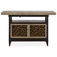 Transitional Rectangular Counter Height Table with Wine Bottle Storage