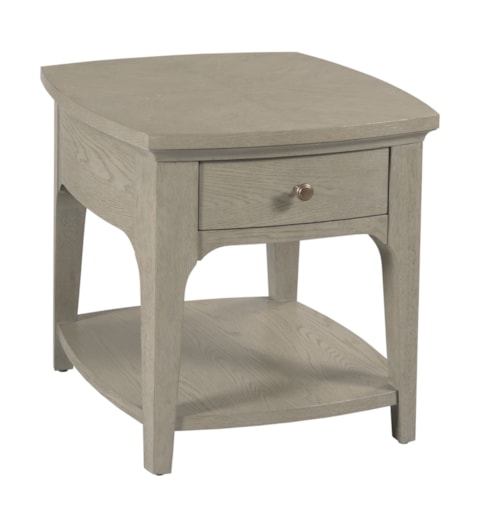 Transitional 1-Drawer End Table with Lower Shelf