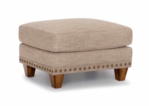 Casual Chair Ottoman with Nail-Head Trim