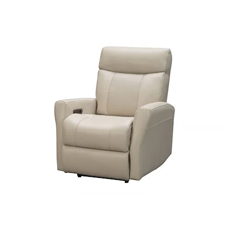 Contemporary Power Recliner with Power Headrest and Heating and Cooling