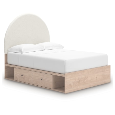 Full Upholstered Panel Bed