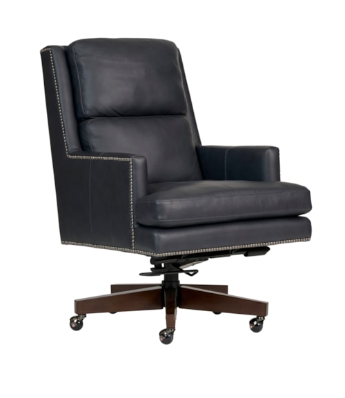 Traditional Executive Chair with Nailhead Trim and Deluxe Ball Casters