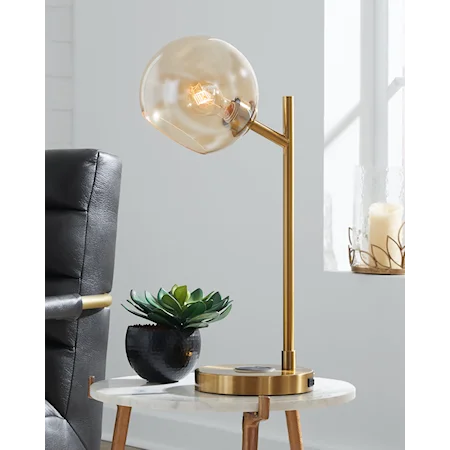 Gold Finish Metal Desk Lamp