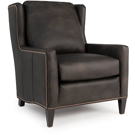 Transitional Accent Chair with Nail-head Trim & Tapered Legs