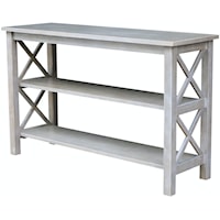 Farmhouse Rectangular Sofa Table with X Design