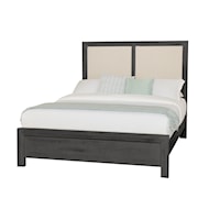 Casual Queen Upholstered Panel Bed with Low-Profile Footboard