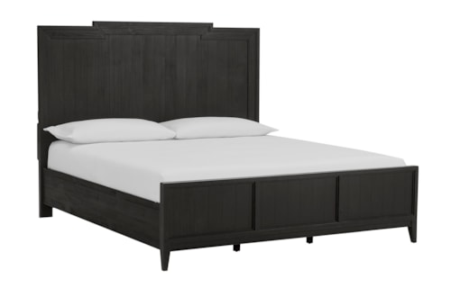 Transitional Queen Panel Bed with USB Charging Ports