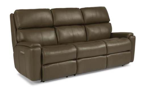 Casual Power Reclining Sofa with Power Headrest