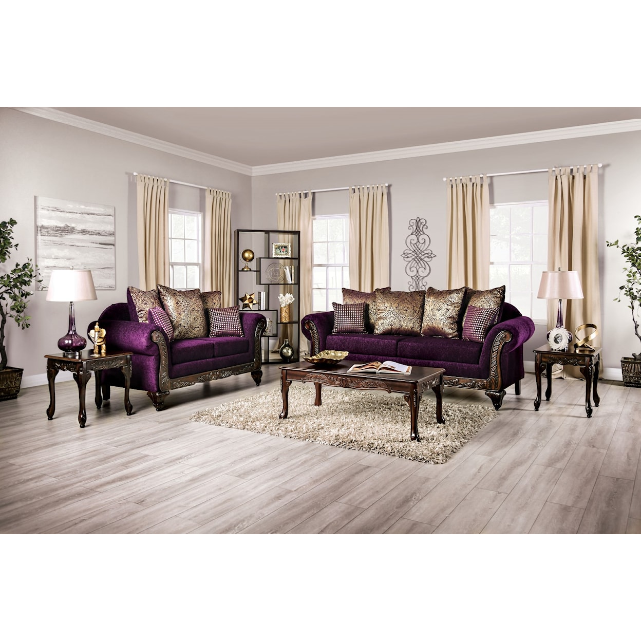 Furniture of America Casilda Sofa + Loveseat