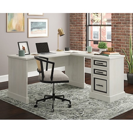 Contemporary L-Shaped Desk with File Drawer