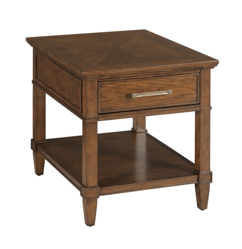 Transitional 1-Drawer End Table with Lower Shelf