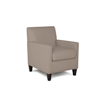 Pia Contemporary Arm Chair with Exposed Wood Legs