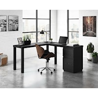 Contemporary L-Shaped Desk with File Drawer