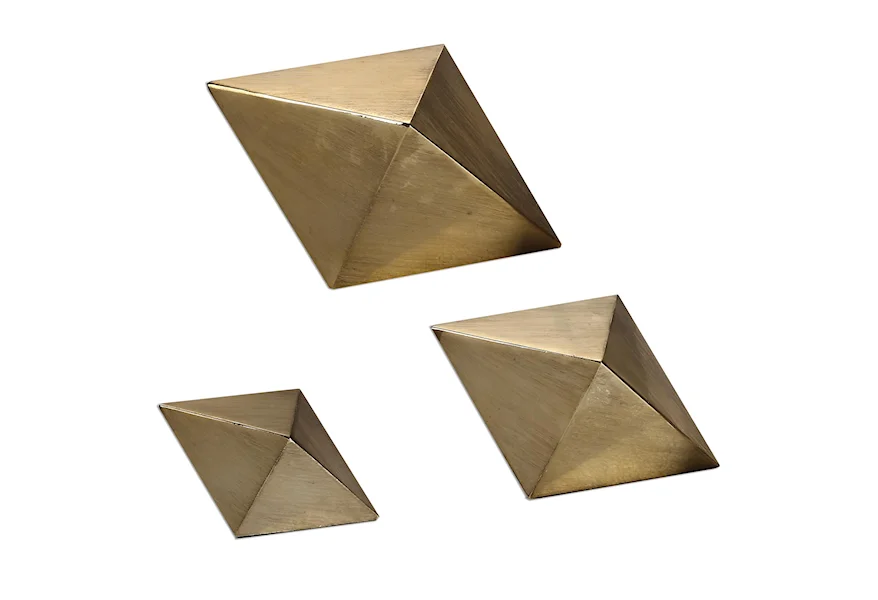 Accessories - Statues and Figurines Rhombus Champagne Accents, S/3 by Uttermost at Michael Alan Furniture & Design