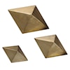 Uttermost Accessories - Statues and Figurines Rhombus Champagne Accents, S/3