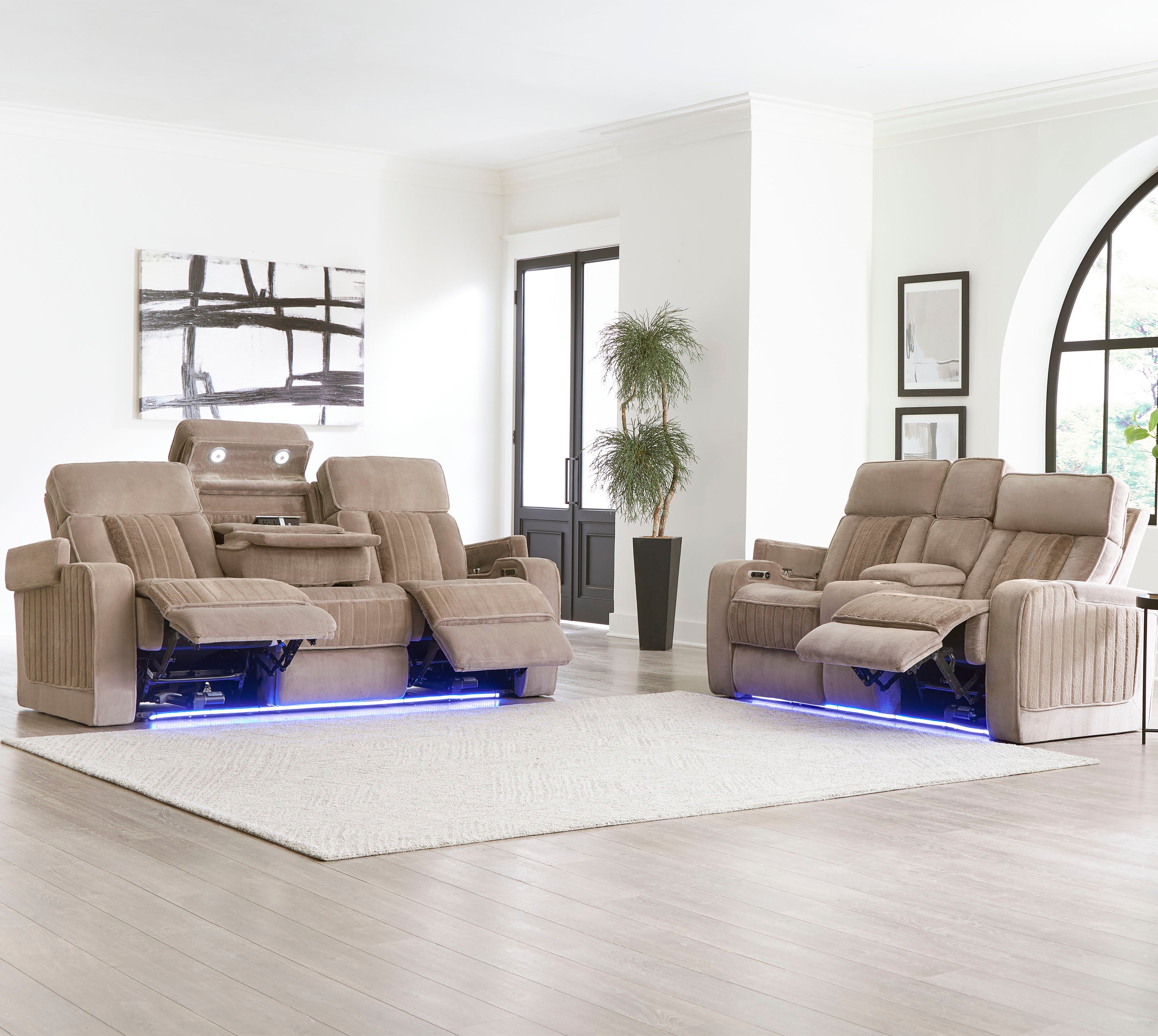 Power Reclining Sofa and Loveseat Set