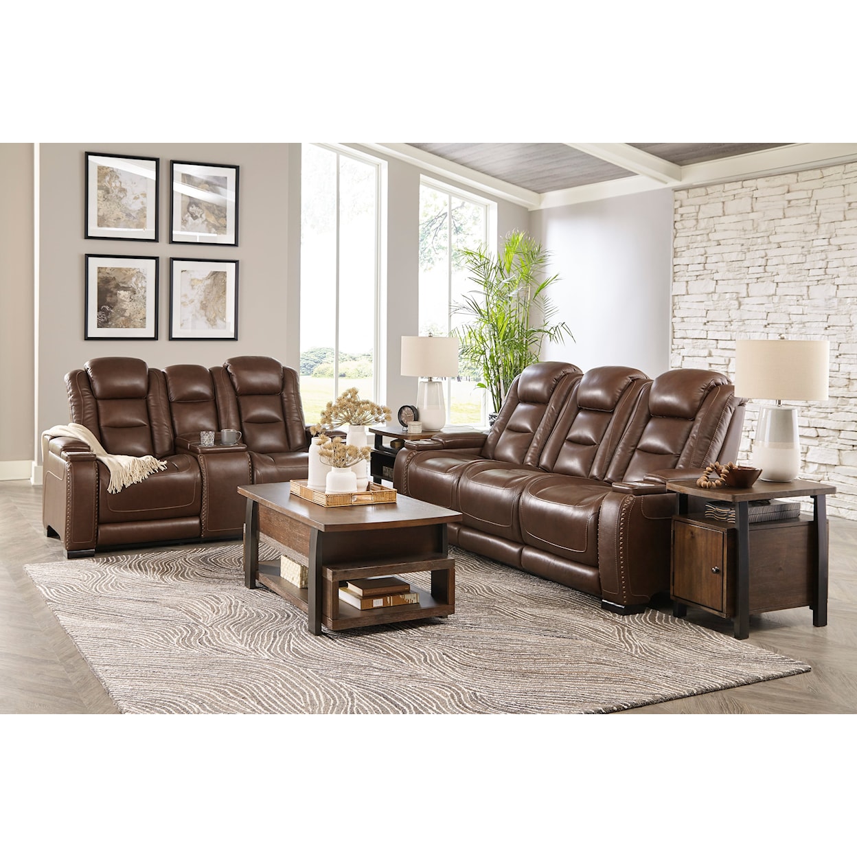 Michael Alan Select The Man-Den Power Reclining Sofa with Adj Headrests