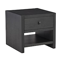 Contemporary 1-Drawer Square End Table
