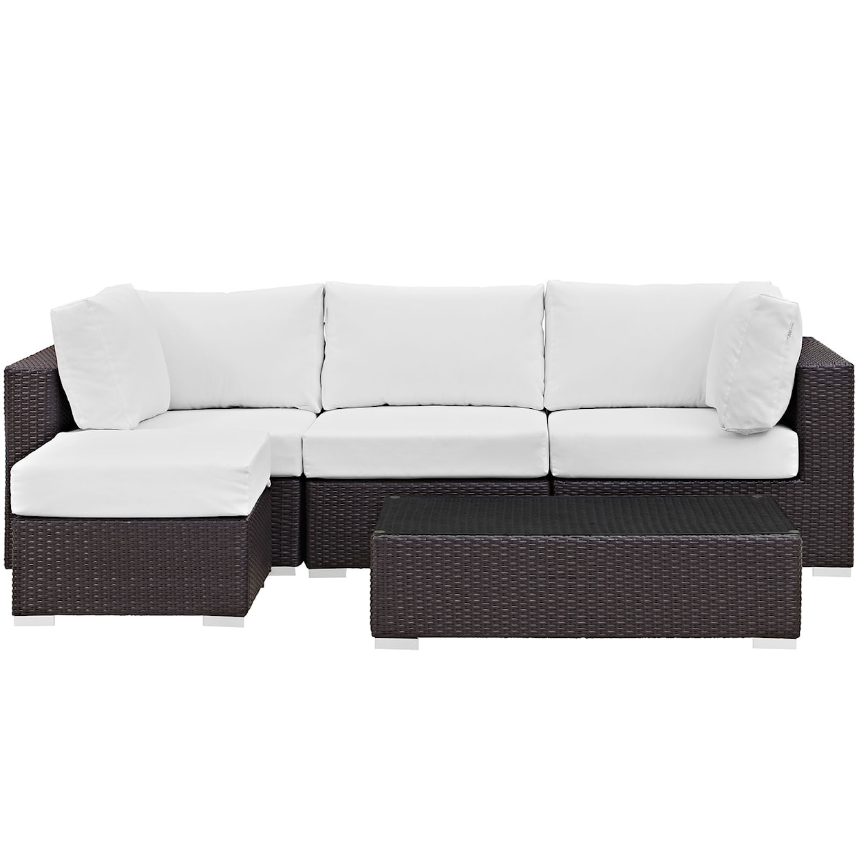 Modway Convene Outdoor 5 Piece Sectional Set