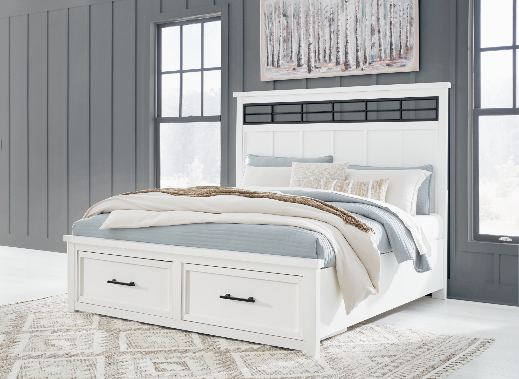 King Panel Storage Bed