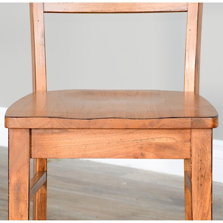 Ladderback Chair with Wood Seat