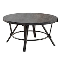 Industrial Round Iron Base Cocktail Table