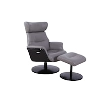 Transitional Swivel Recliner and Ottoman