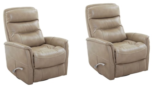 Casual Manual Swivel Glider Recliner with Articulating Headrest (Set of 2)