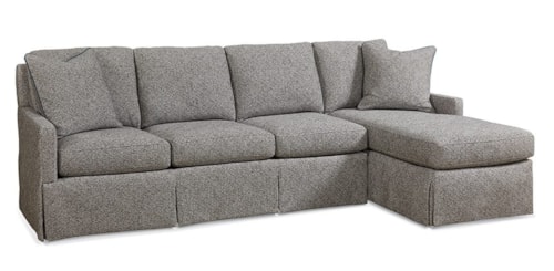 2-pc. Chaise Sectional Sofa with Skirt Over Base