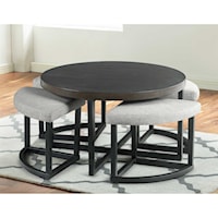 Transitional Coffee Table with Stools