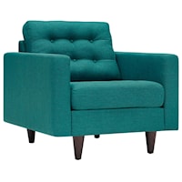 Empress Contemporary Upholstered Accent Arm Chair - Teal