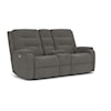 Flexsteel Granite Power Headrest and Lumbar Console Loveseat