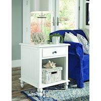 Cottage Farmhouse 1-Drawer End Table in Beach White