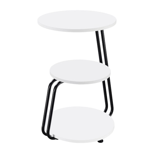 Hilly 3-Tier Round Accent Side Table White And Black