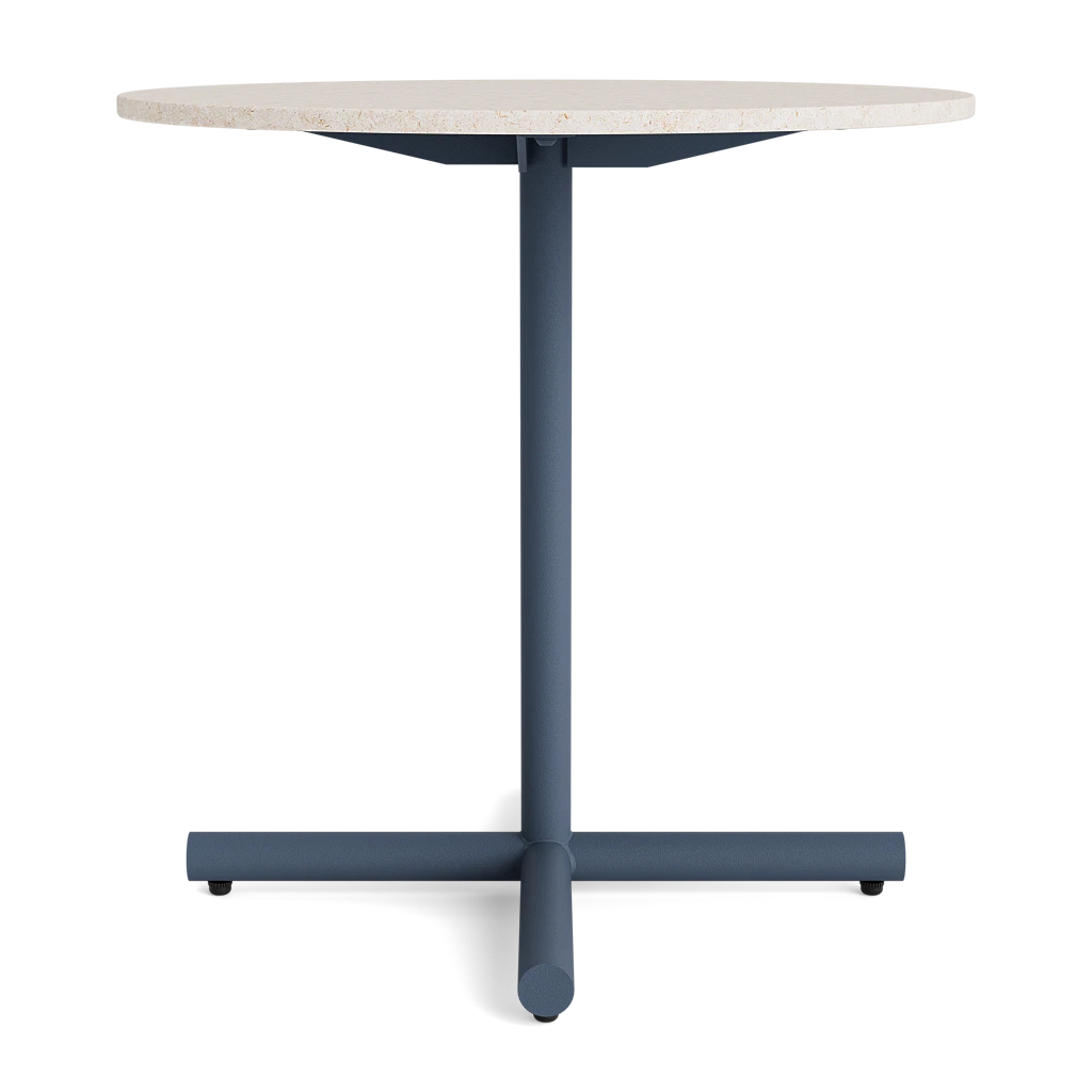 20" Round Stone-Top Side Table