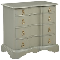 Traditional 4-Drawer Chest with Elegant Gold Handle Pulls